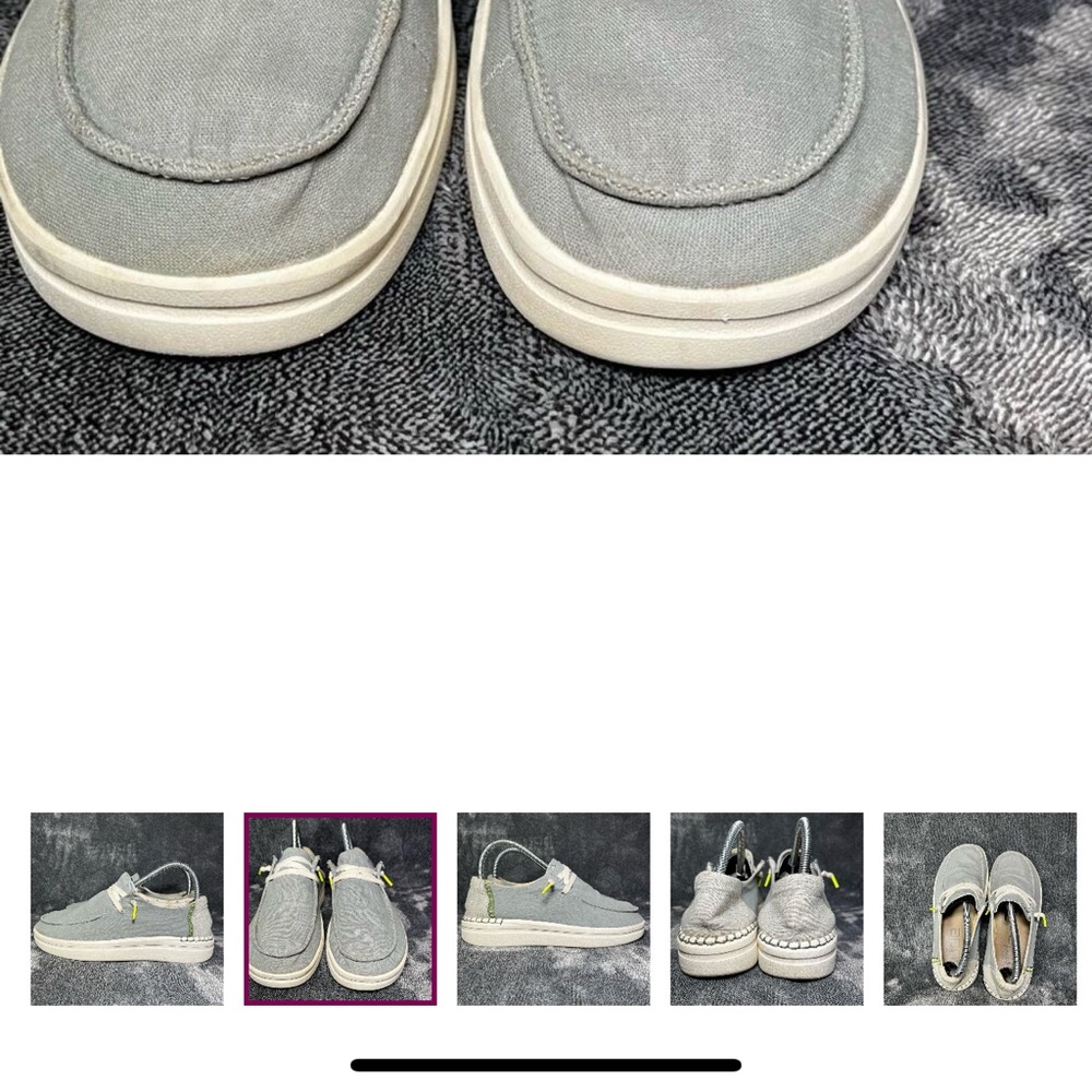 💜 Hey Dude "Wendy Rise" Chambray Abyss Blue Comfort Lightweight Shoes Size 7